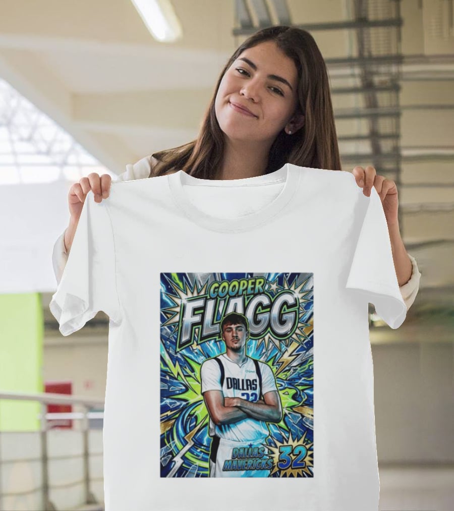 Cooper Flagg Dallas Mavericks 32 Comic T-Shirt