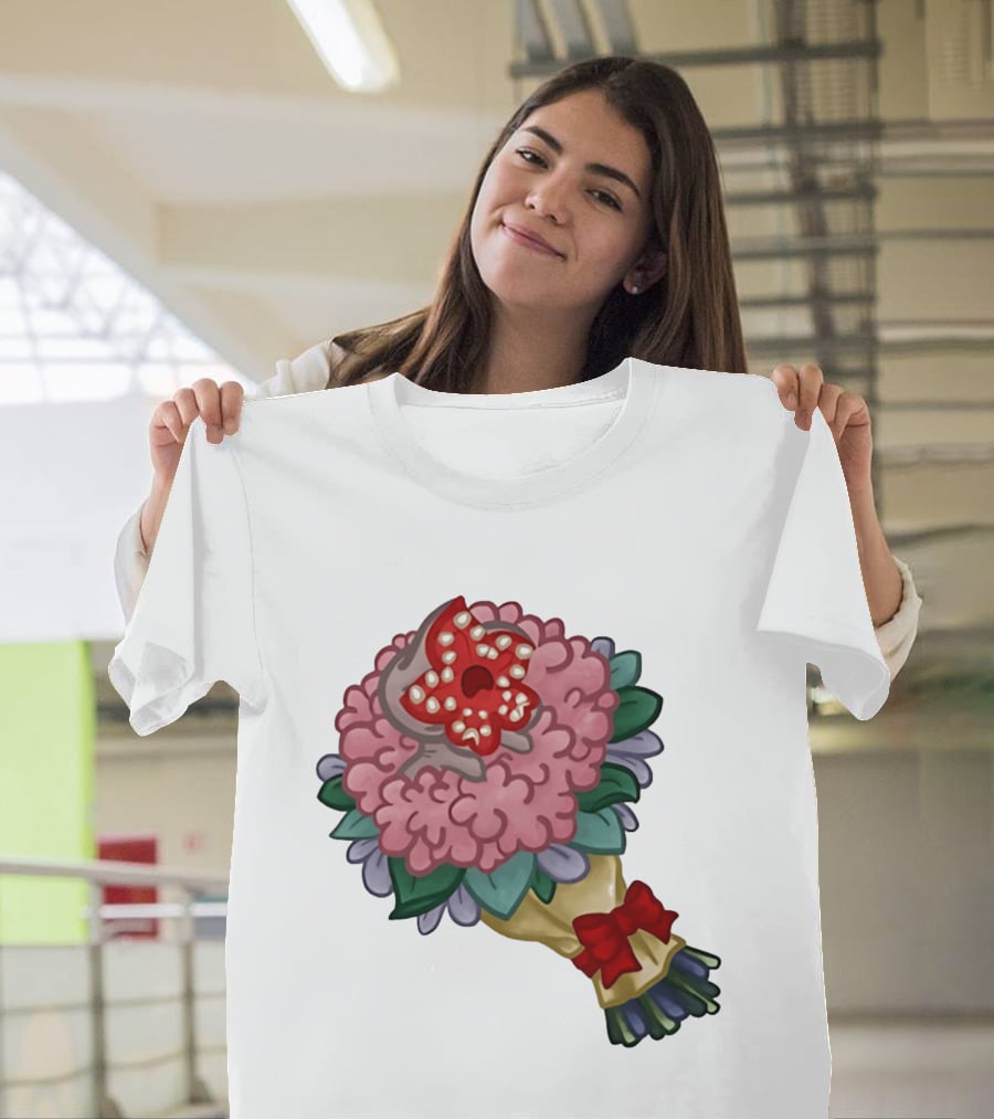 Demodog Valentine Bouquet Flowers Stranger Things Horror T-Shirt