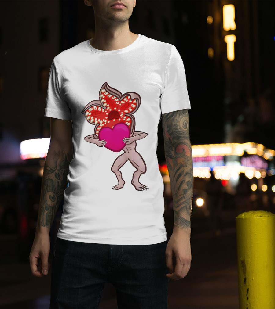 Demogorgon Embracing Heart Valentine Monster T-Shirt