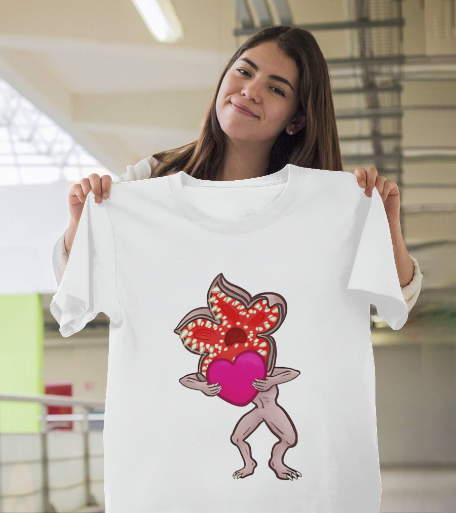 Demogorgon Embracing Heart Valentine Monster T-Shirt