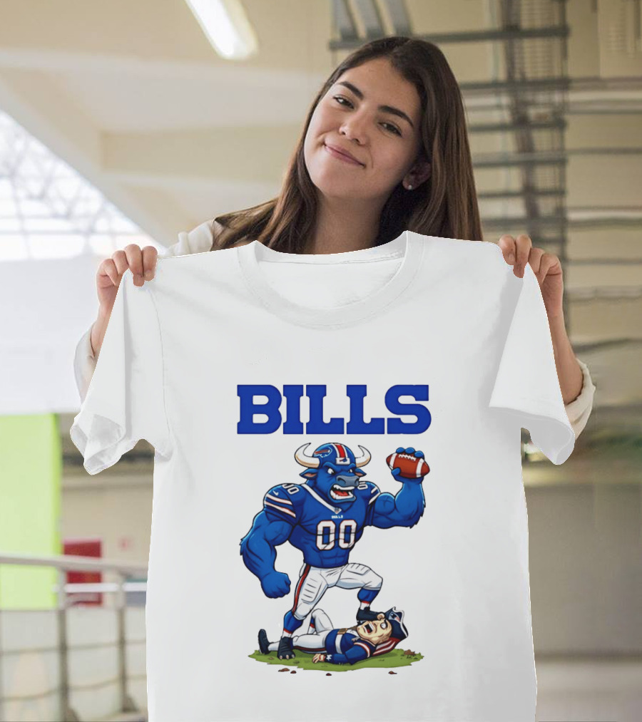 Buffalo Bills Vs New England Patriots Rivalry Comic Character Victory T-Shirt