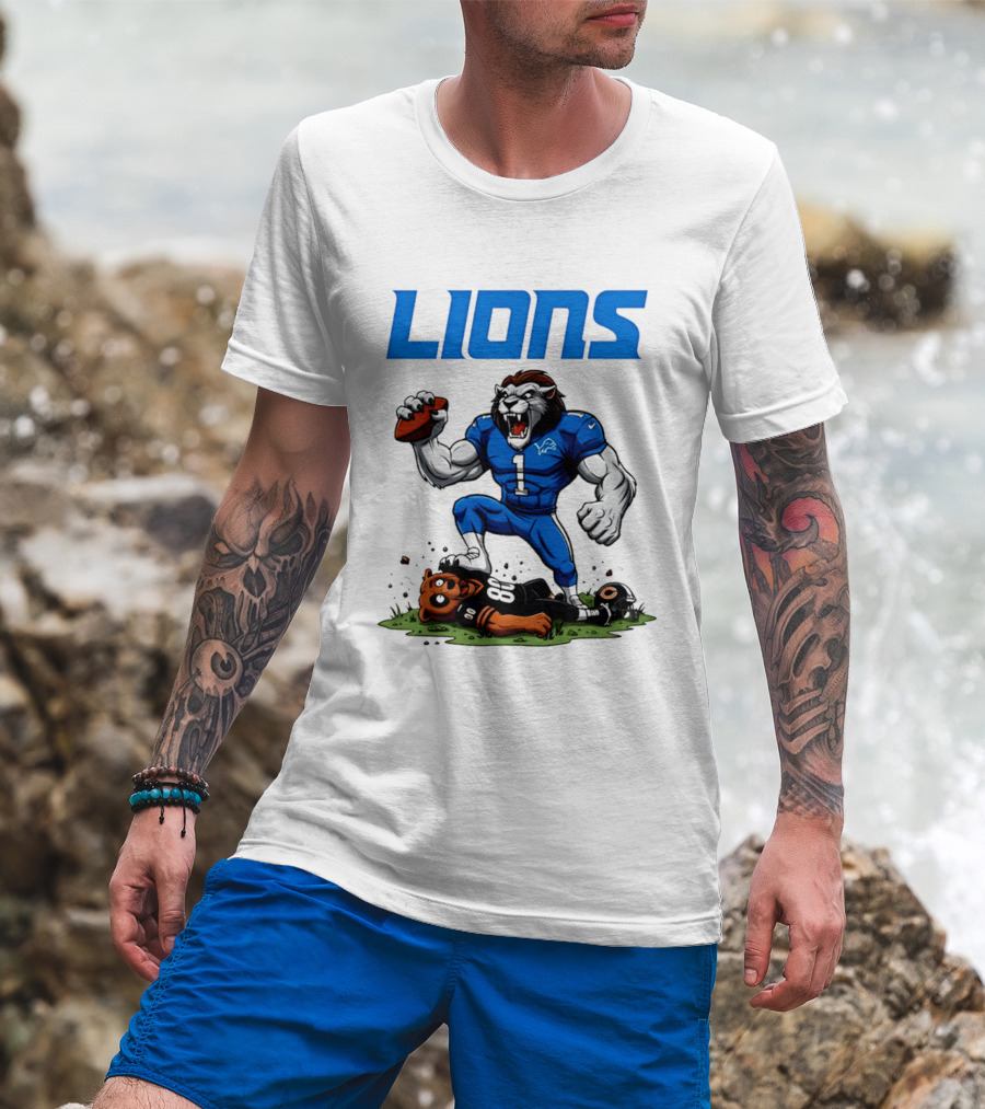 Detroit Lions Beat Bears NFL Rivalries Showdown T-Shirt