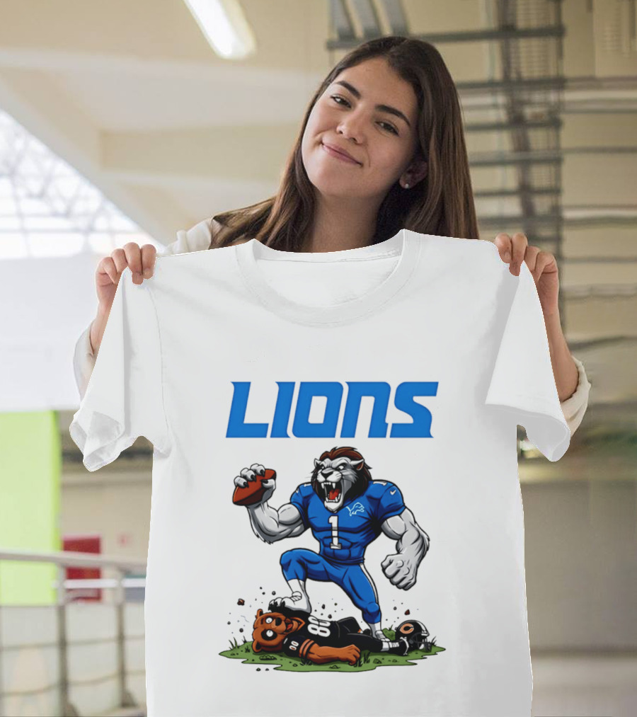 Detroit Lions Beat Bears NFL Rivalries Showdown T-Shirt