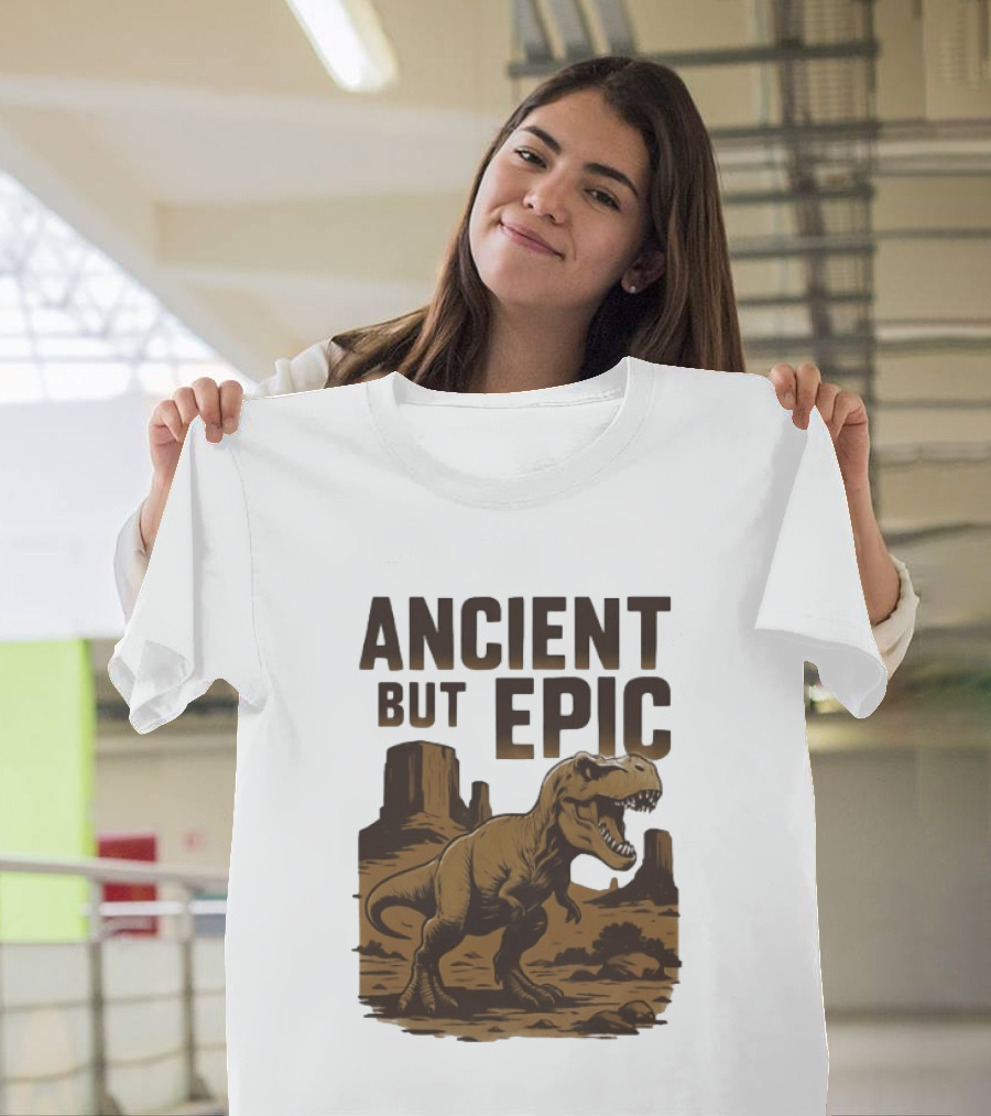 T. Rex Dinosaur Ancient But Epic Desert Scene T-Shirt