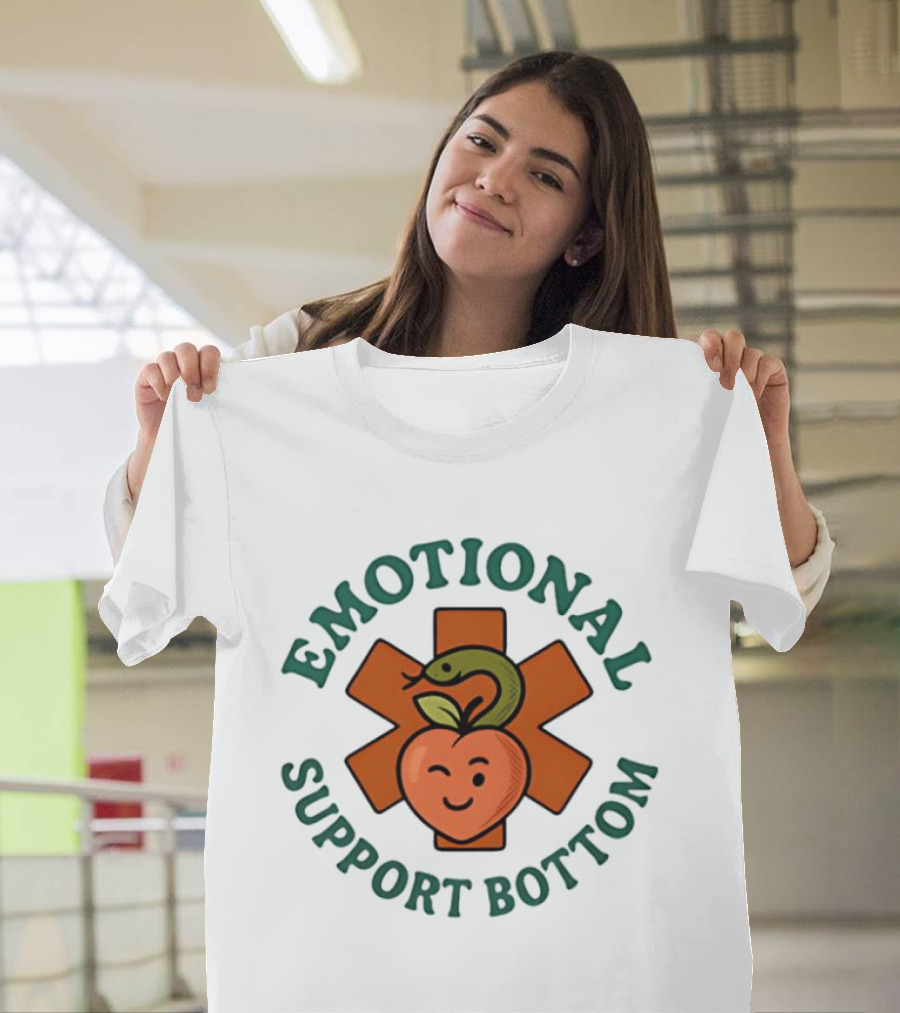 Emotional Support Bottom Peach Snake Star Of Life T-Shirt