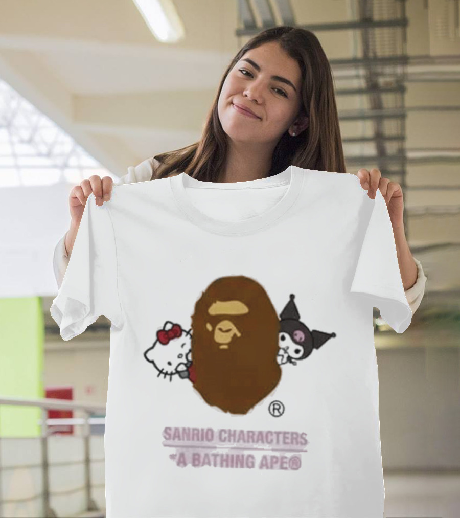 Hello Kitty Kuromi Sanrio Characters A Bathing Ape Babymilo Collaboration T-Shirt