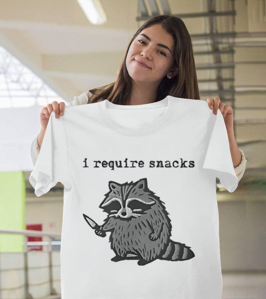 I Require Snacks Raccoon T-Shirt