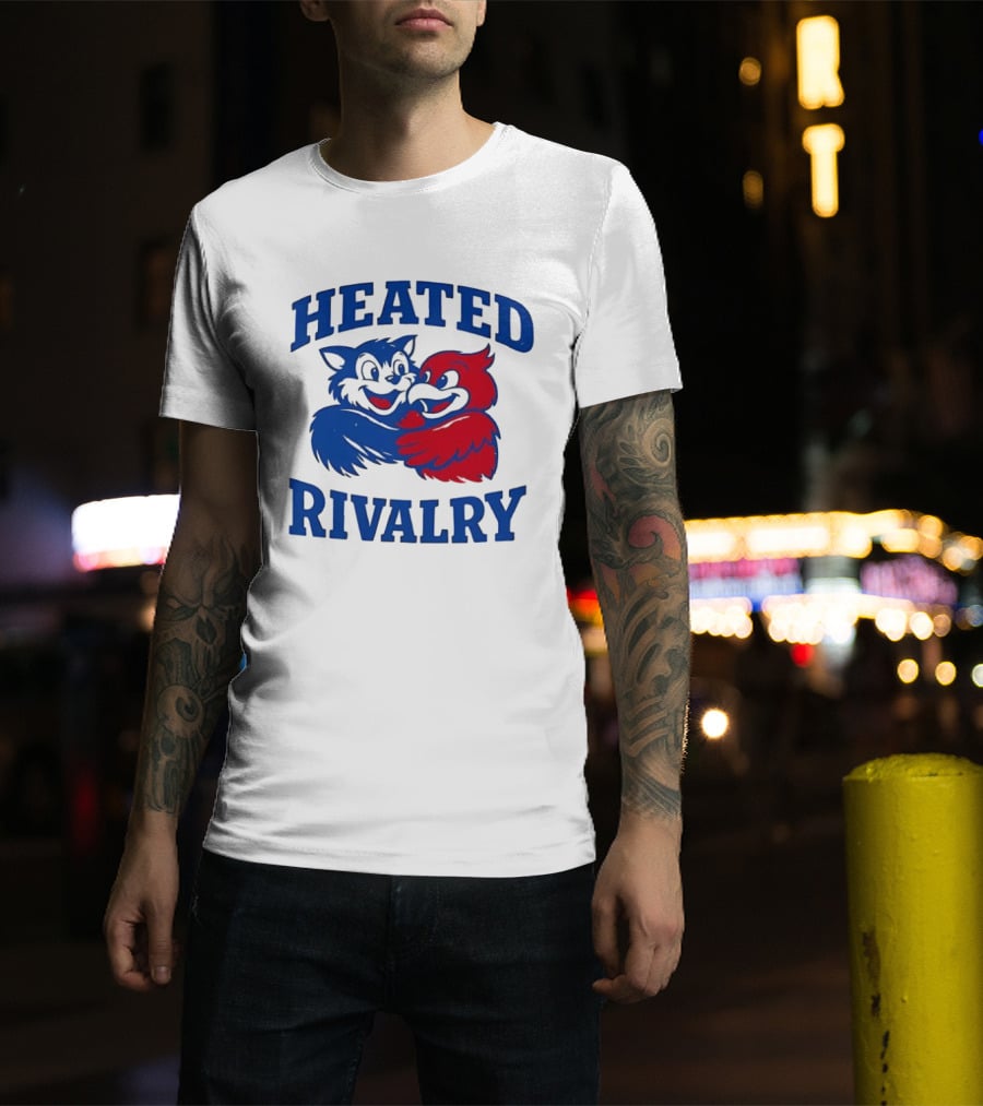Heated Rivalry Kentucky Wildcats Louisville Cardinals Hugging Cartoon T-Shirt
