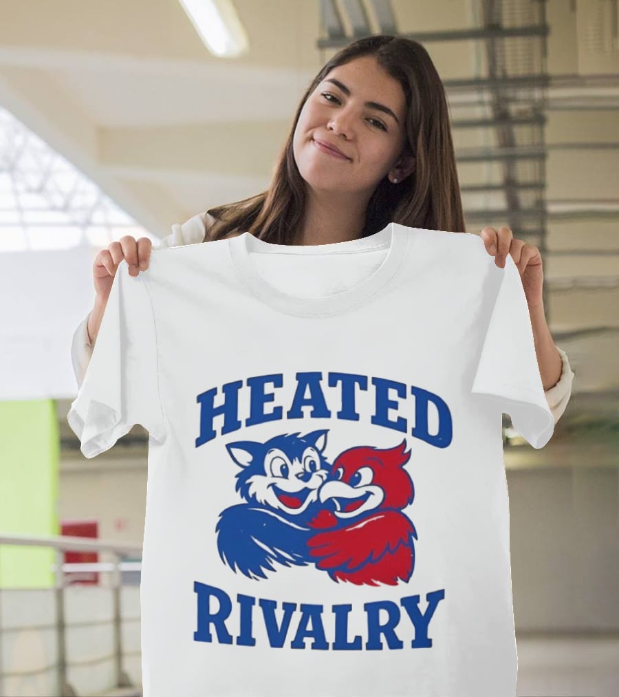 Heated Rivalry Kentucky Wildcats Louisville Cardinals Hugging Cartoon T-Shirt