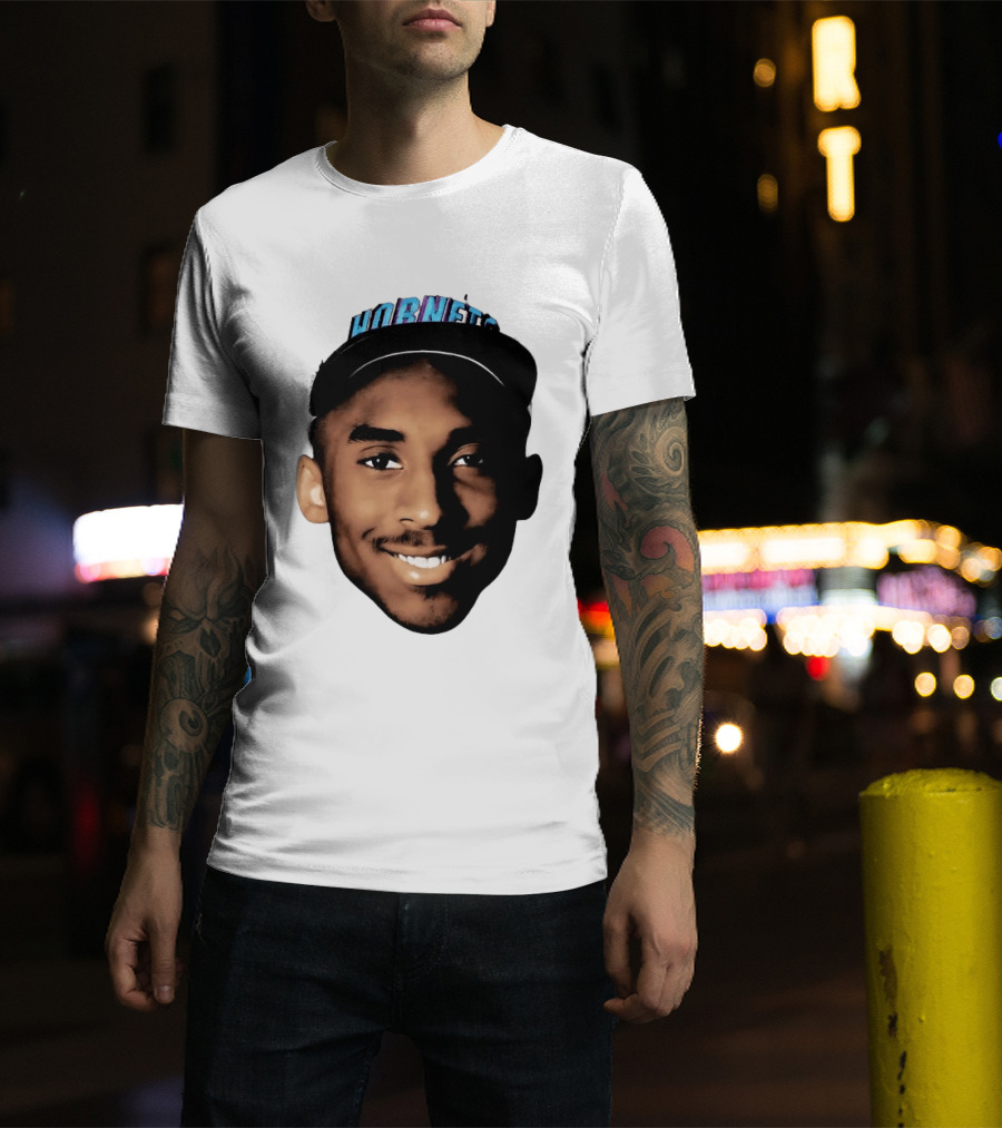Kobe Bryant Draft Day Hornets Cap Big Face T-Shirt