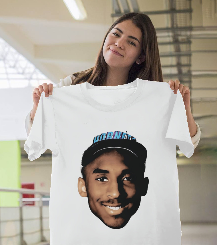 Kobe Bryant Draft Day Hornets Cap Big Face T-Shirt