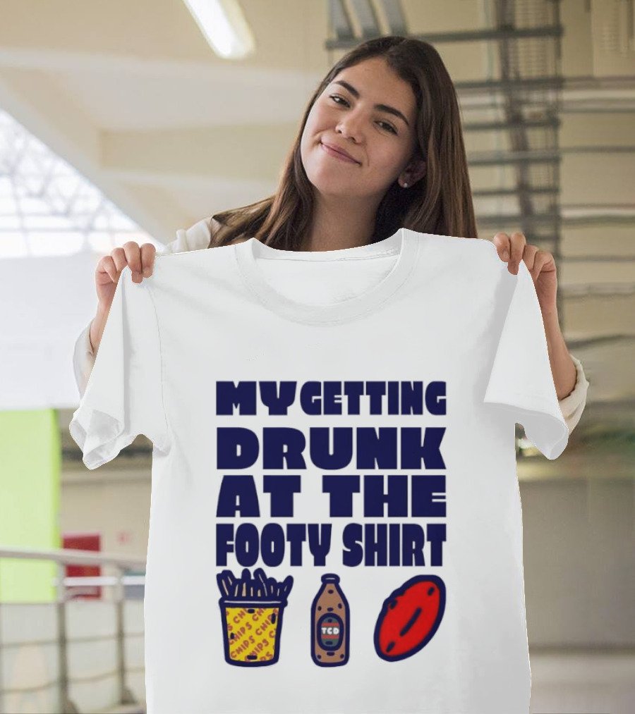 My Getting Drunk At The Footy With Chips And TCD T-Shirt