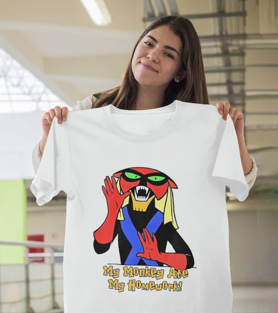 My Monkey Ate My Homework With Cartoon Character In Costume T-Shirt