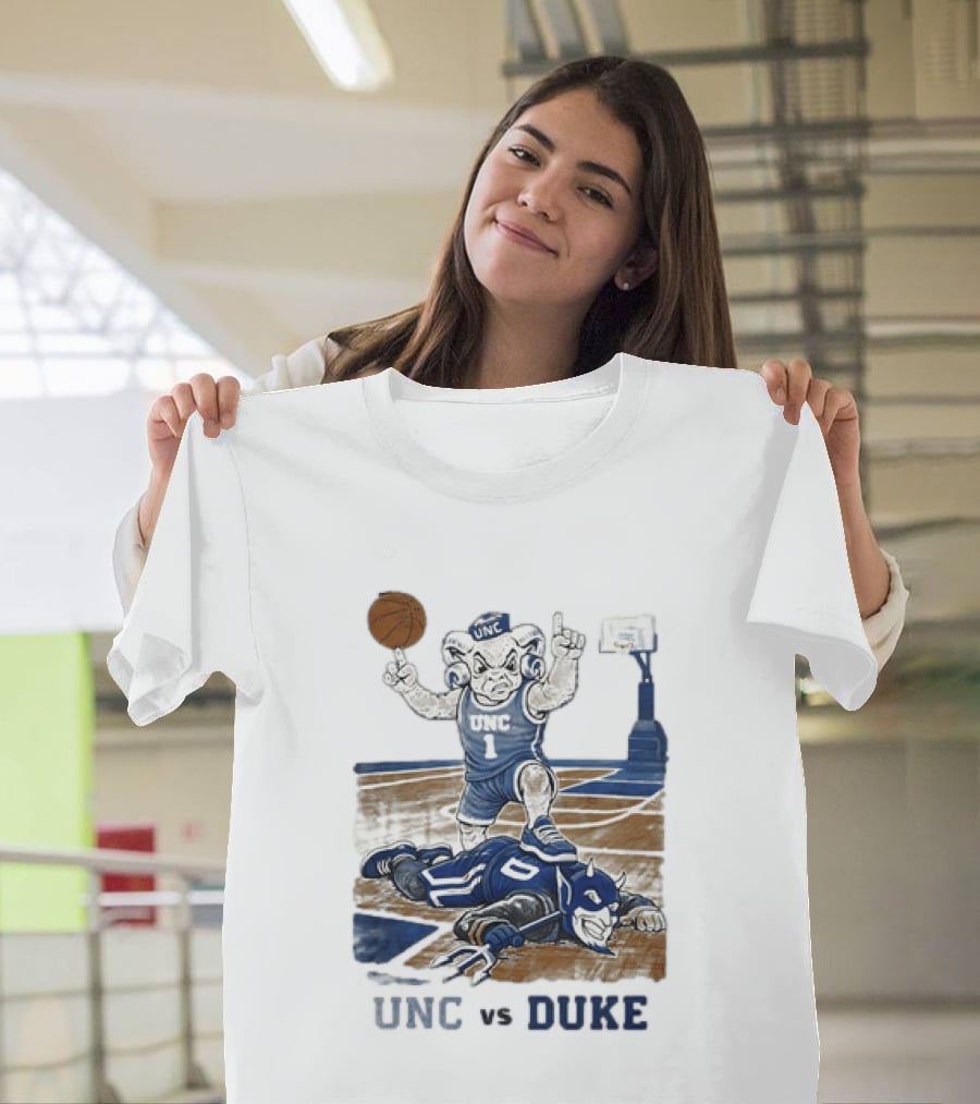 UNC Vs Duke Basketball Rivalry Game Mascot Showdown T-Shirt