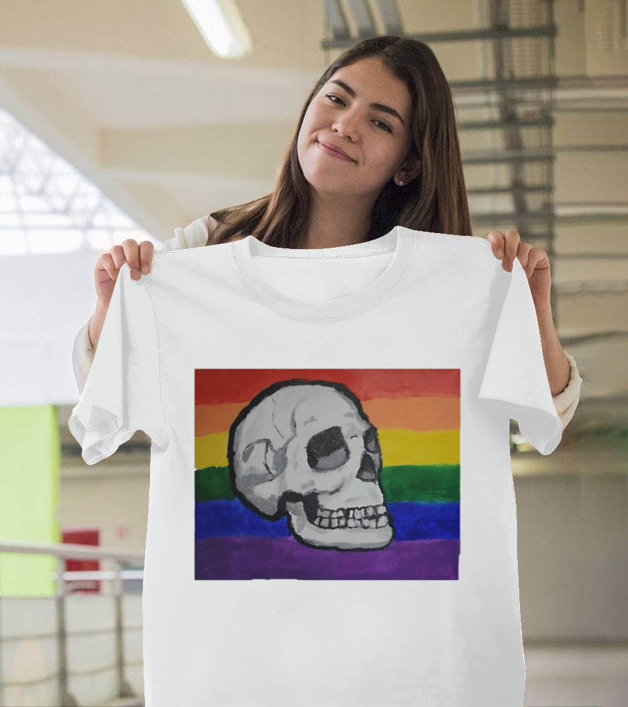 Pride Skull LGBT Rainbow Flag T-Shirt