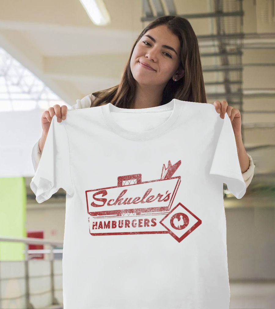 Schuler's Hamburgers Cursive Retro Diner Red T-Shirt