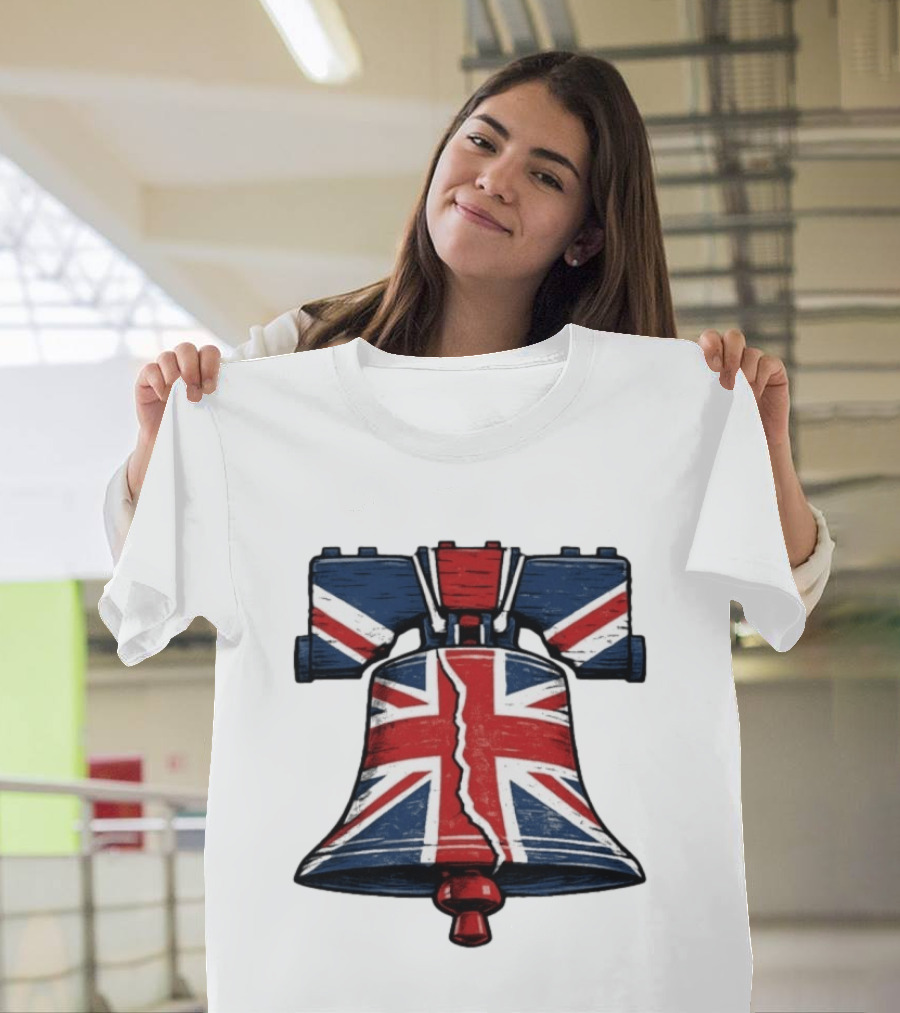 Union Jack Liberty Bell UK American Icon Fusion T-Shirt