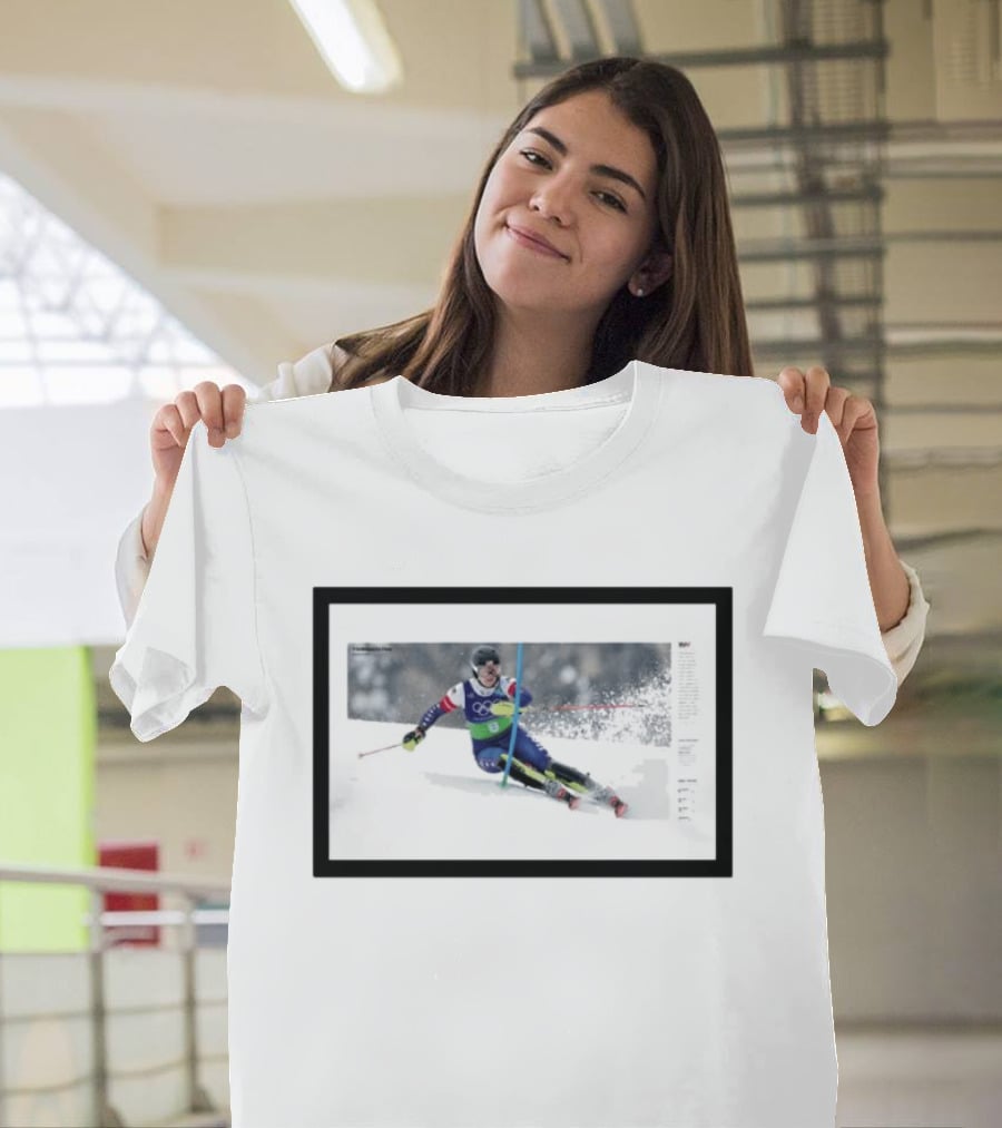 Winter Olympics 2026 Alpine Skiing Women's Team Combined Slalom Action T-Shirt