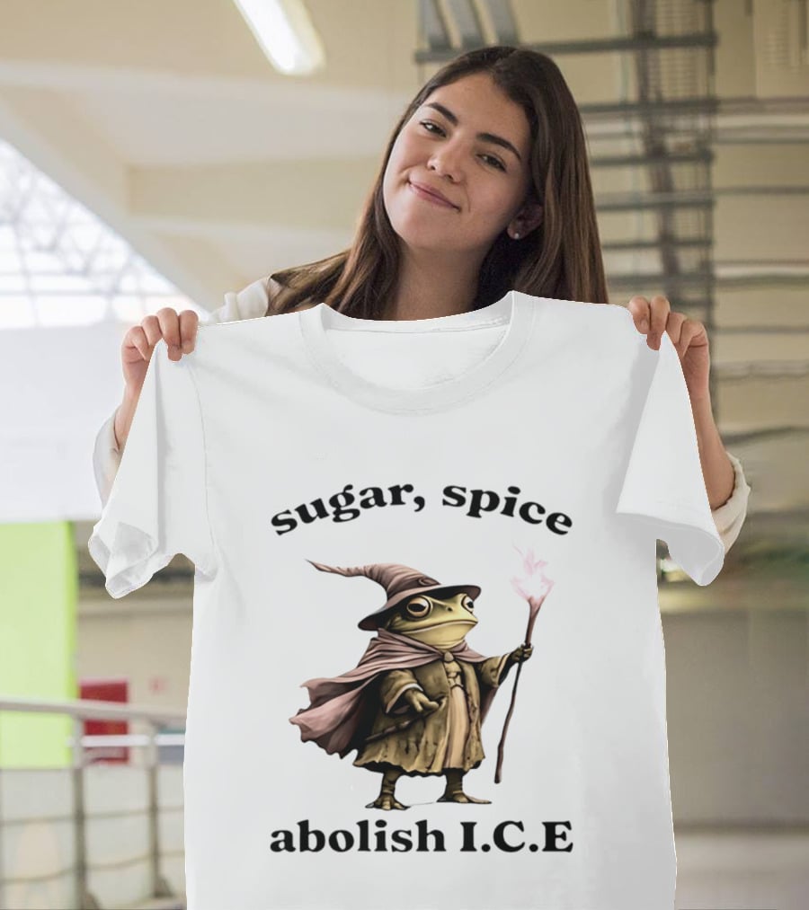 Sugar Spice Wizard Frog Abolish ICE 2026 T-Shirt