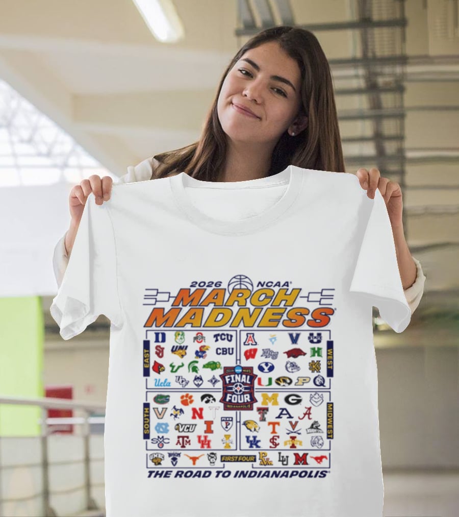 2026 NCAA March Madness Road To Indianapolis Final Four 68 Teams T-Shirt
