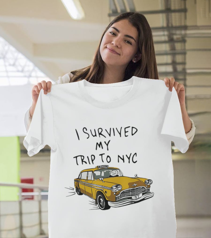 I Survived My Trip To NYC Tom Holland Peter Parker Yellow Taxi New York Adventure T-Shirt