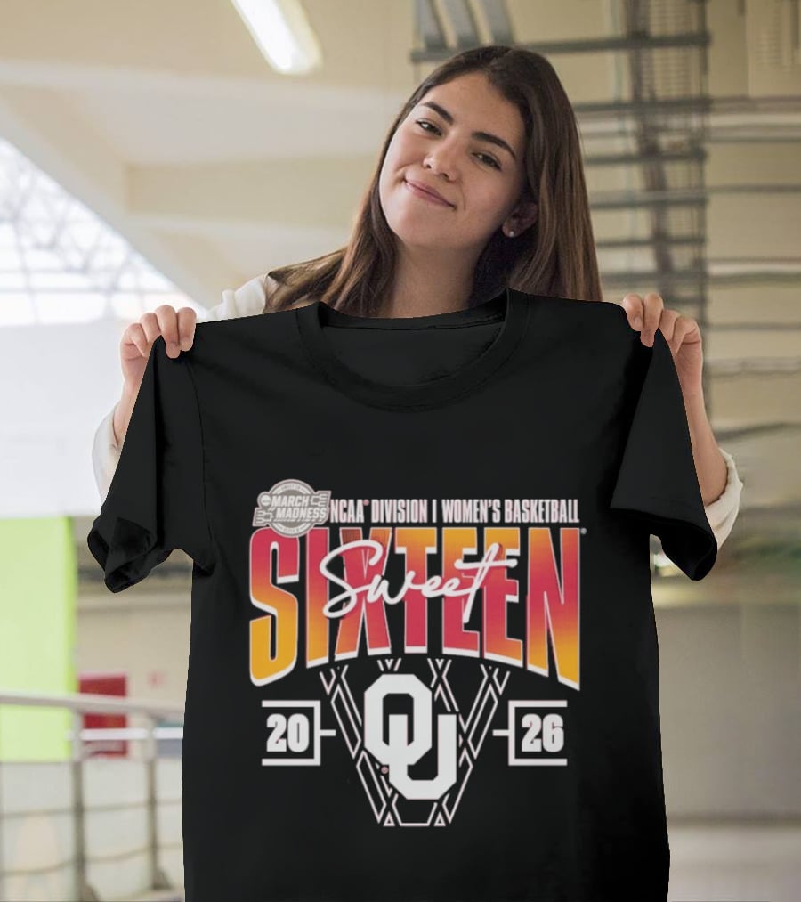 March Madness NCAA Division I Women's Basketball Oklahoma Sooners Sweet Sixteen 2026 T-Shirt