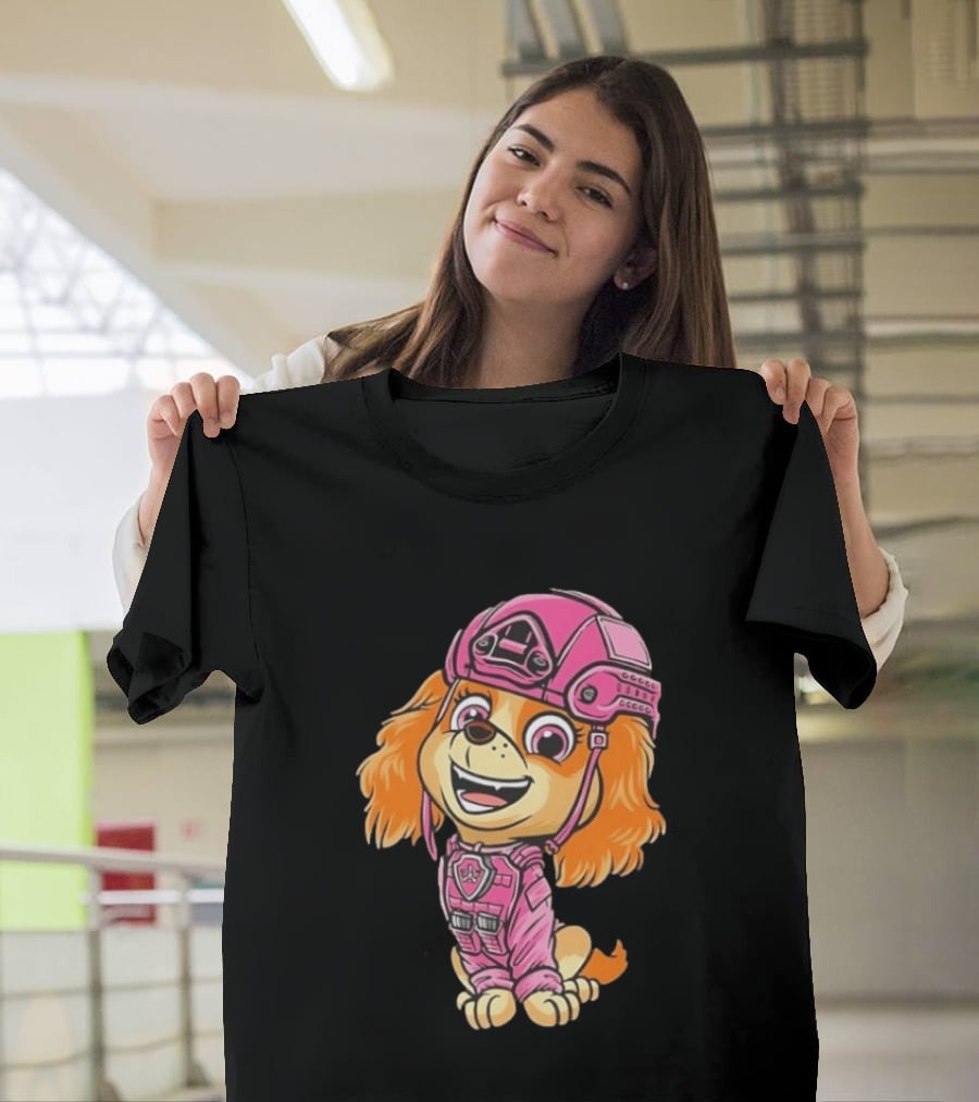 Paw Patrol Skye Air Rescue Pup In Pink Helmet And Suit T-Shirt