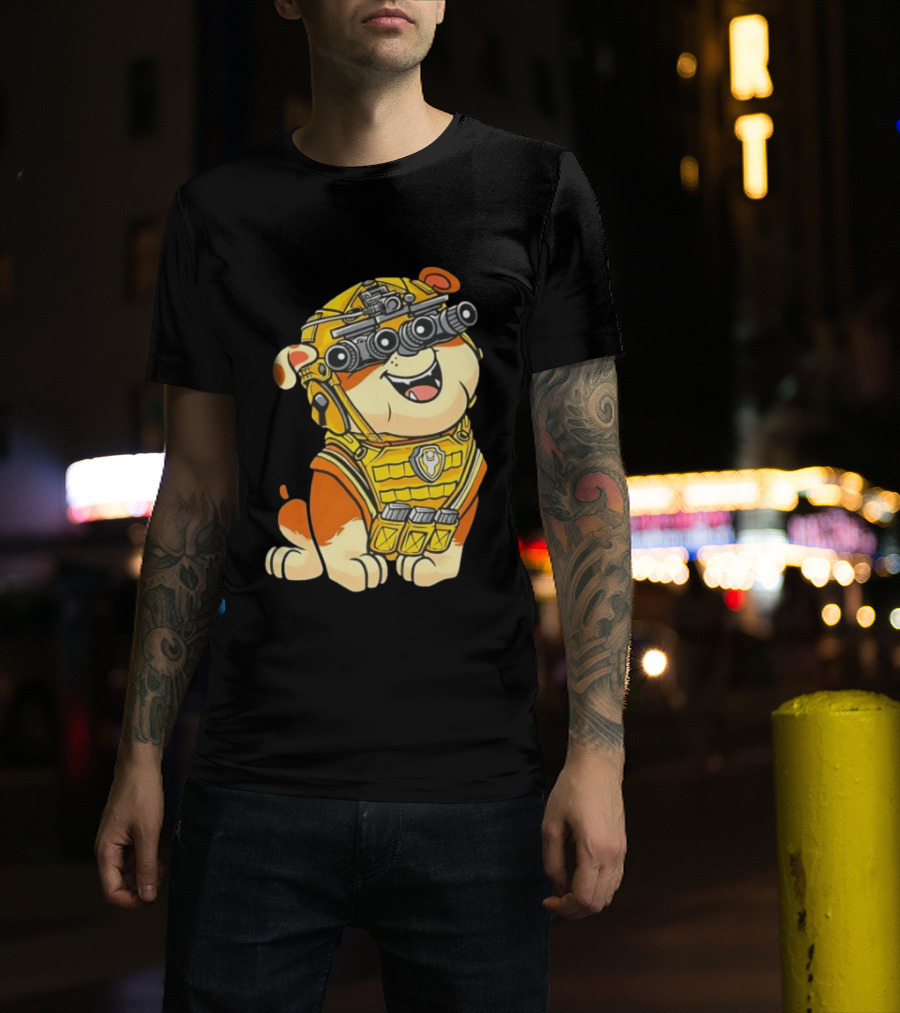 Rubble Construction Paw Patrol Dog Night Vision Goggles T-Shirt