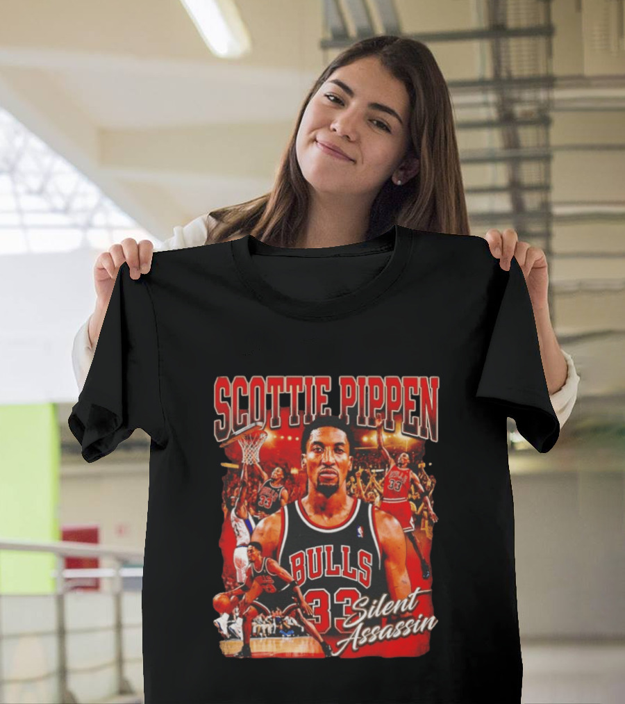 Scottie Pippen Chicago Bulls 33 Silent Assassin NBA T-Shirt