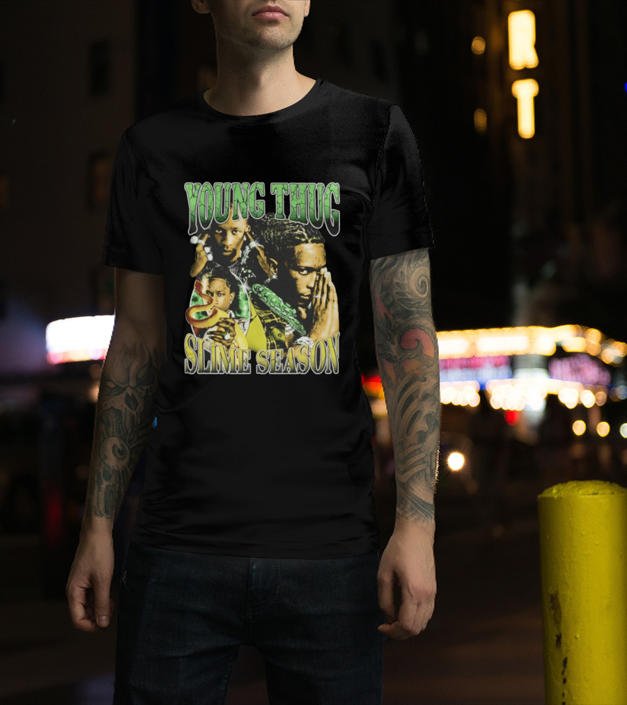 Young Thug Slime Season 90s Nostalgia Graphic Collage T-Shirt