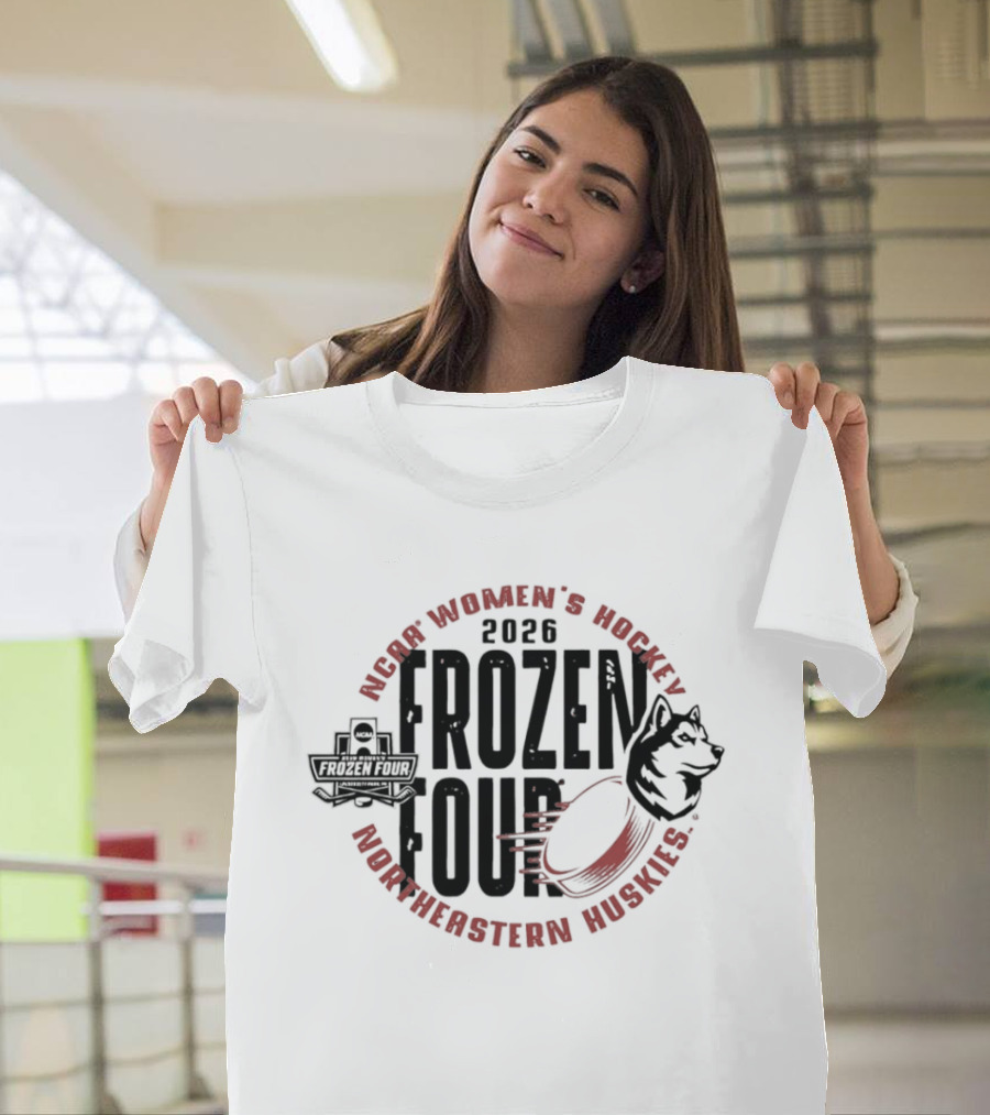 Northeastern Huskies Women's Hockey 2026 Frozen Four Tournament T-Shirt
