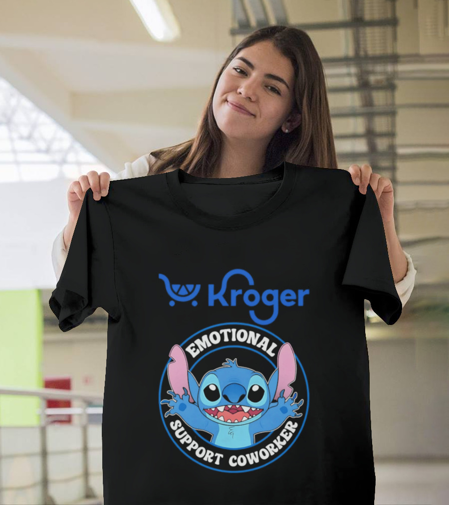 Kroger Emotional Support Coworker Stitch T-Shirt