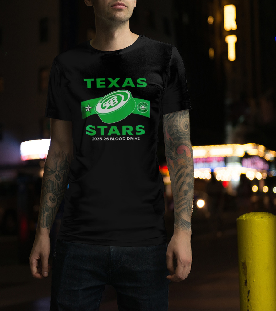 Texas Stars 2025 2026 Blood Drive Hockey Band T-Shirt