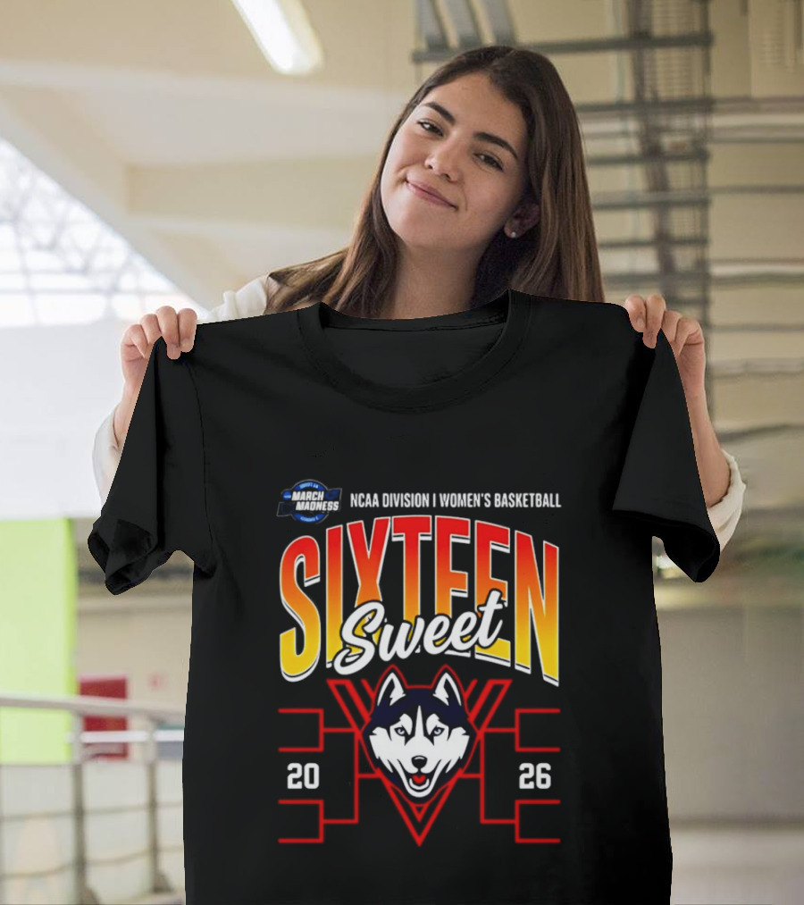 NCAA Division I Women's Basketball UConn Huskies 2026 Sweet Sixteen March Madness Tournament T-Shirt