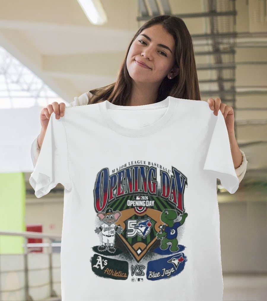 Major League Baseball Opening Day Athletics Vs Blue Jays 1992 T-Shirt
