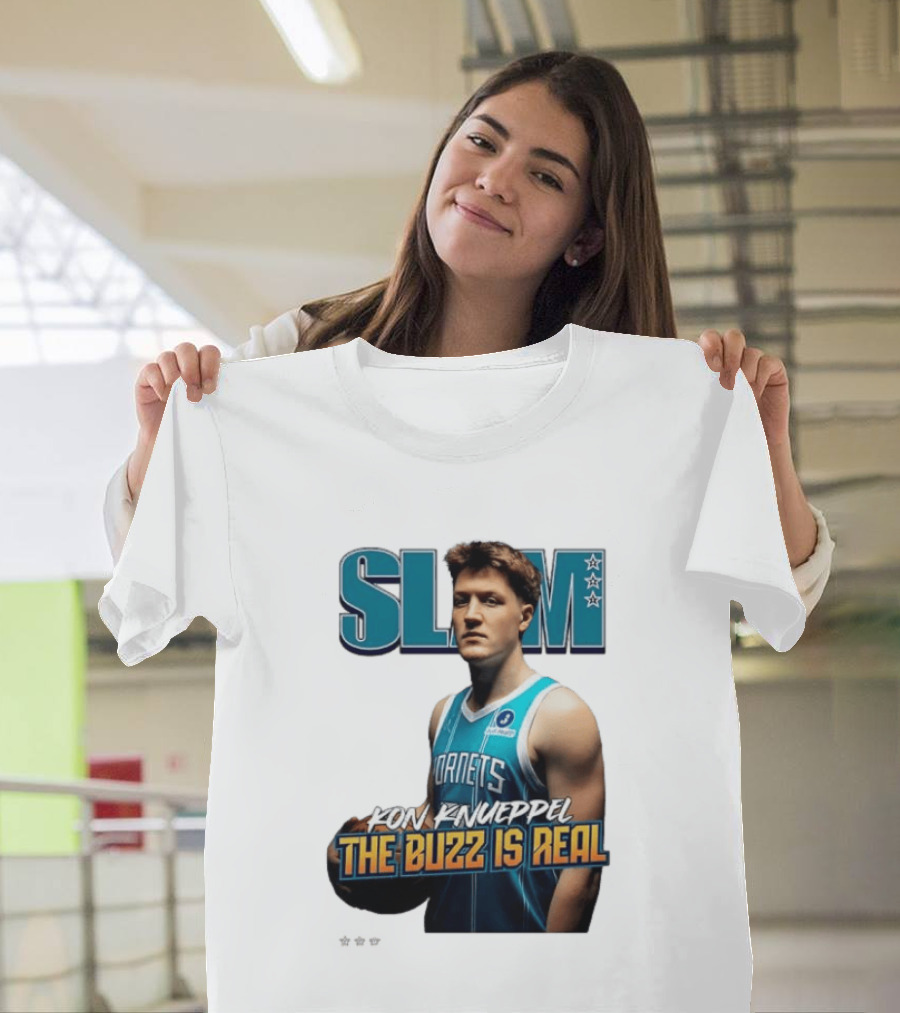 SLAM Kon Knueppel The Buzz Is Real Hornets Basketball T-Shirt