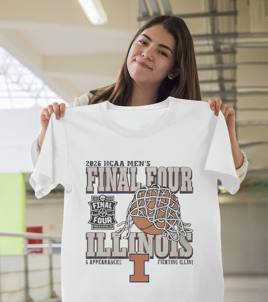 2026 NCAA Men's Final Four Illinois Fighting Illini Basketball 6 Appearances T-Shirt