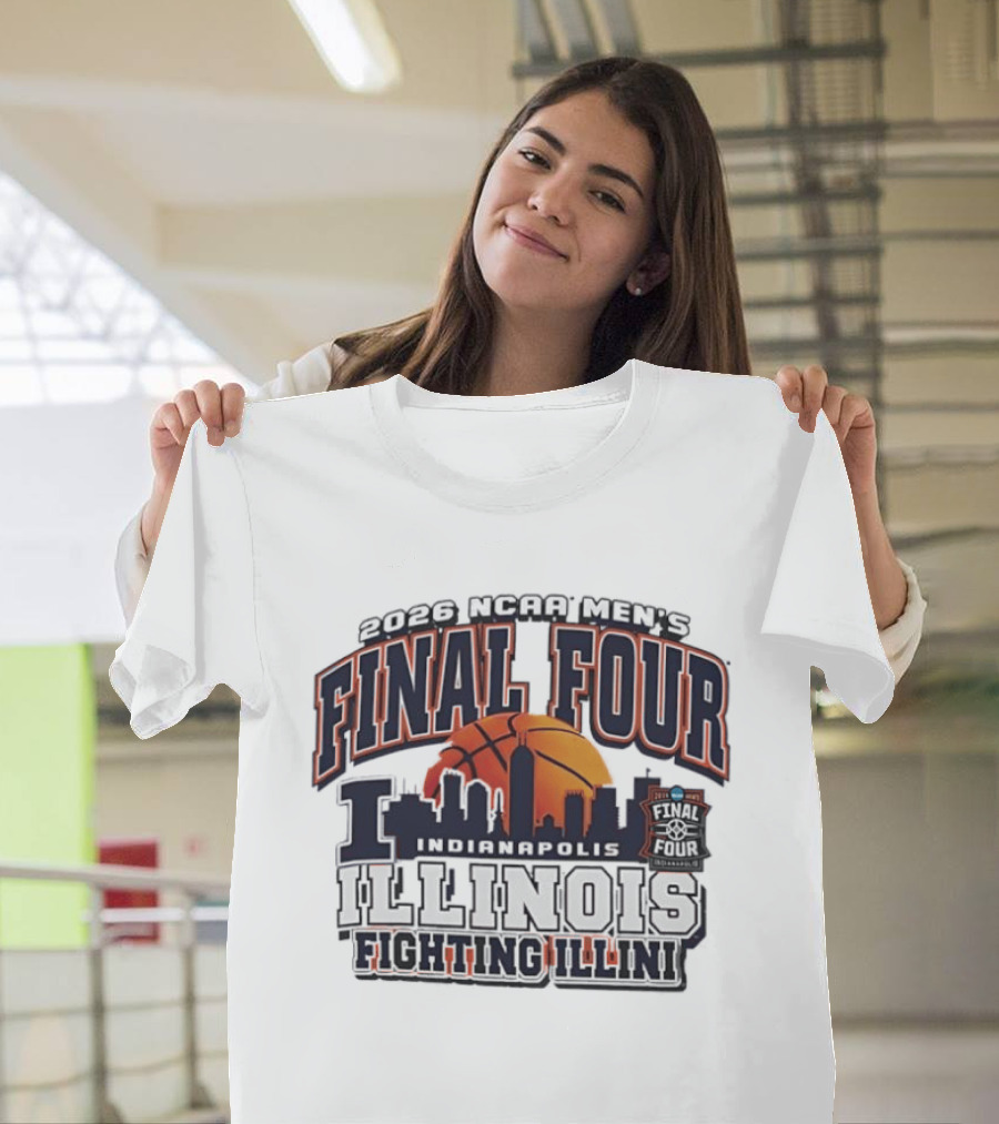 2026 NCAA Men's Final Four Indianapolis Illinois Fighting Illini Basketball T-Shirt