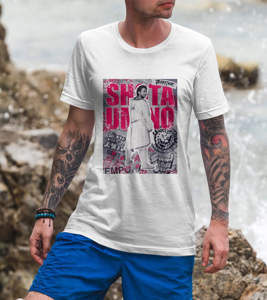 Shota Umino New Japan Pro Wrestling Graffiti Style Banner T-Shirt