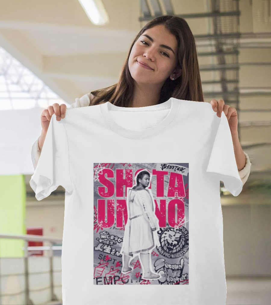 Shota Umino New Japan Pro Wrestling Graffiti Style Banner T-Shirt