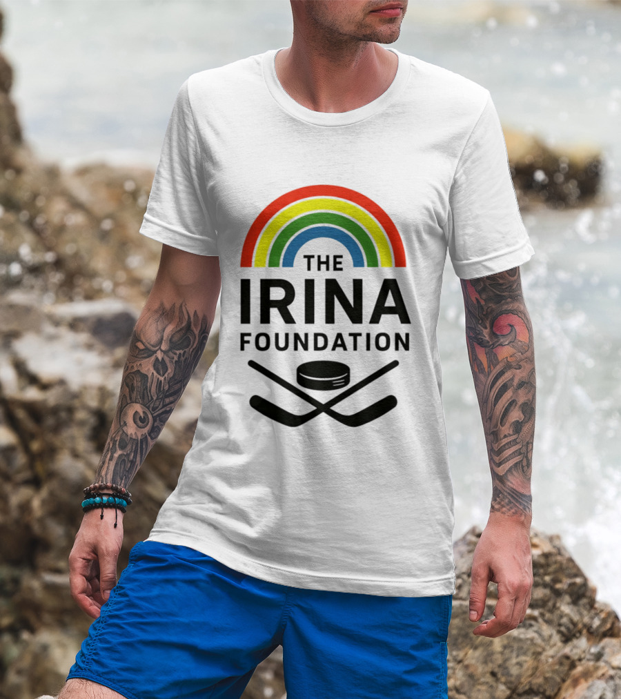 The Irina Foundation Rainbow Hockey Heated Rivalry Shane Ilya T-Shirt