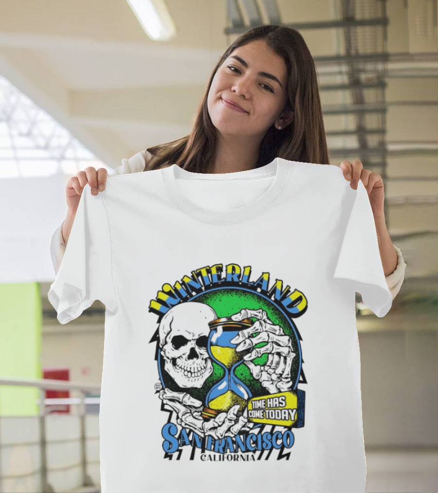 Winterland San Francisco California Skeleton Time Has Come Today T-Shirt