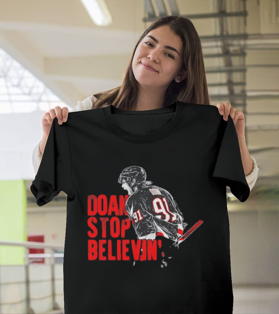 Josh Doan Stop Believin' Number 91 NHL Hockey T-Shirt