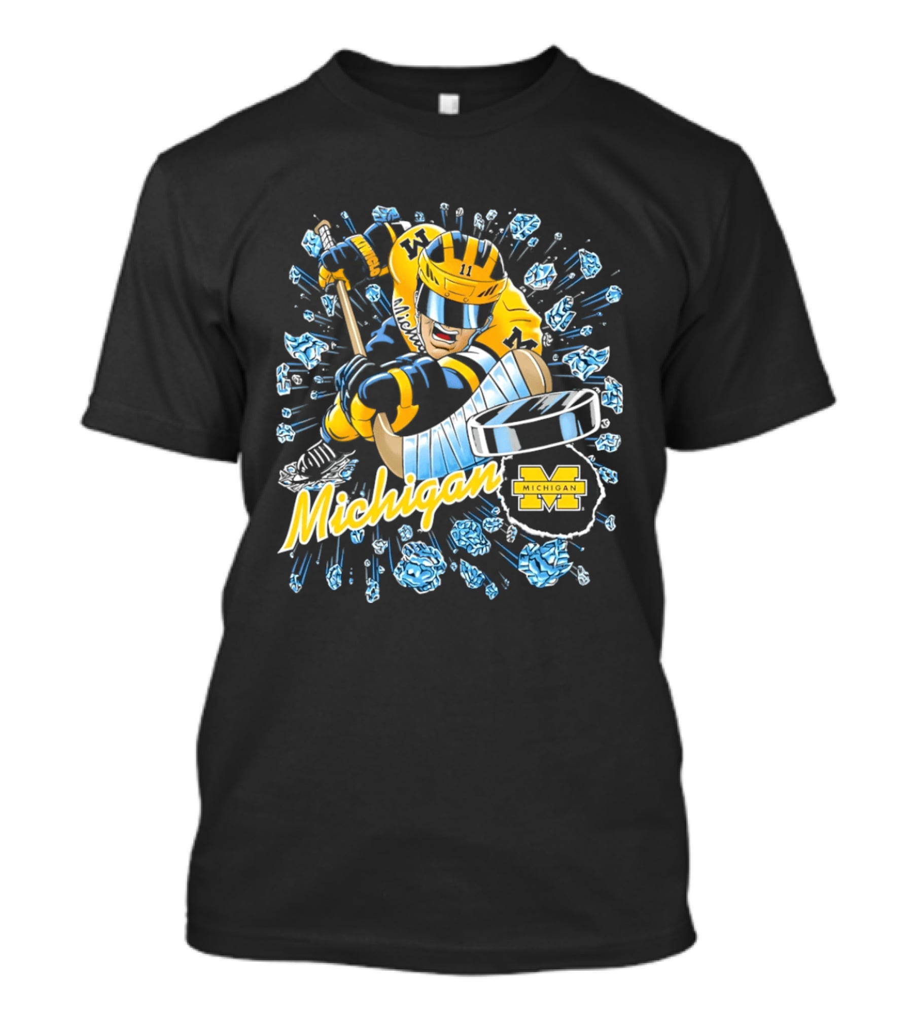 Michigan Wolverines Hockey Player Caricature 2026 Michigan M Team T-Shirt