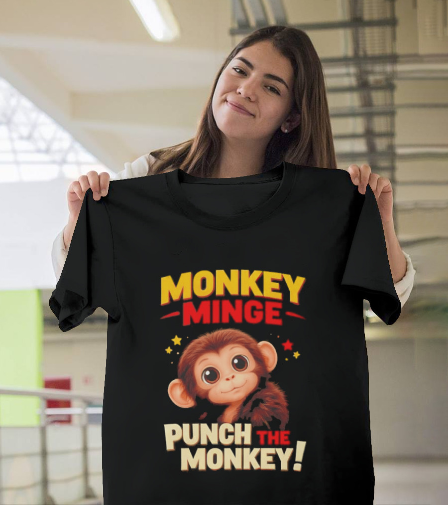Monkey Minge Punch That Monkey Cute Cartoon Monkey T-Shirt