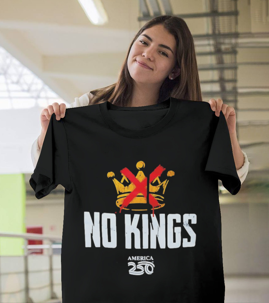 No Kings America 250 Crown Crossed Out T-Shirt