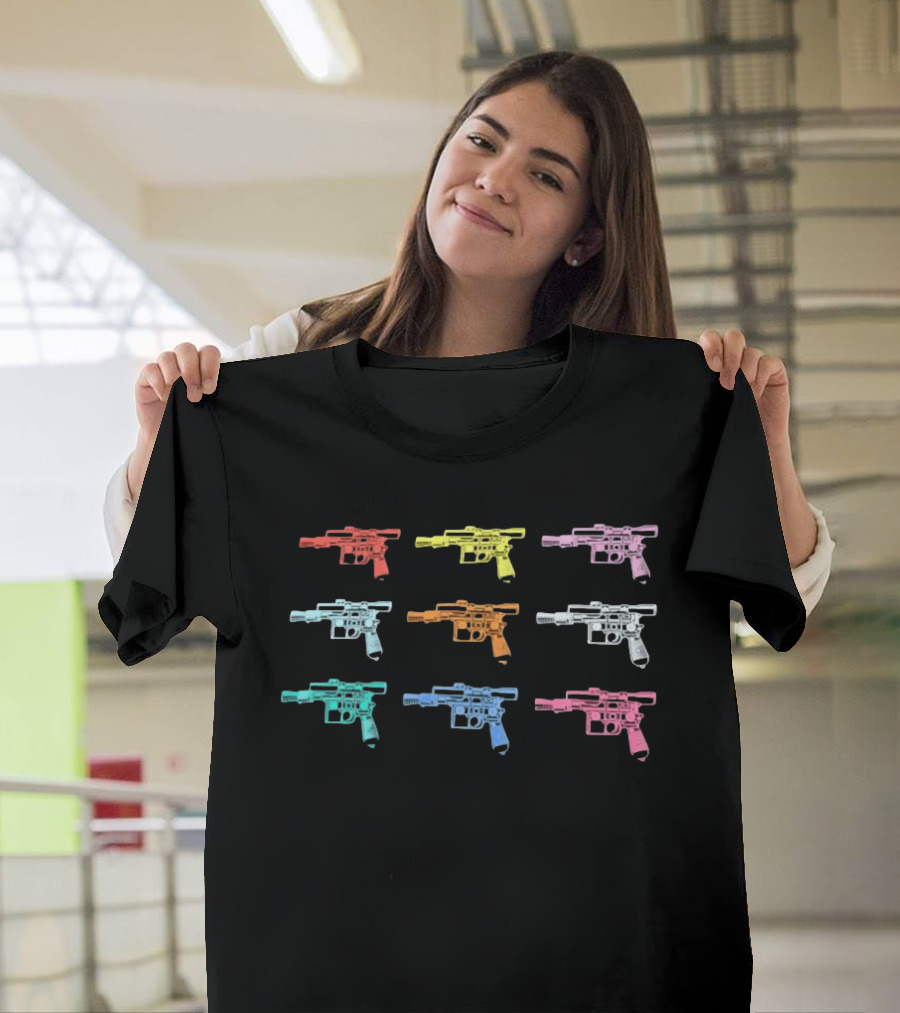 Warhol Blasters Pop Art Colorful Retro Blaster Pistol T-Shirt