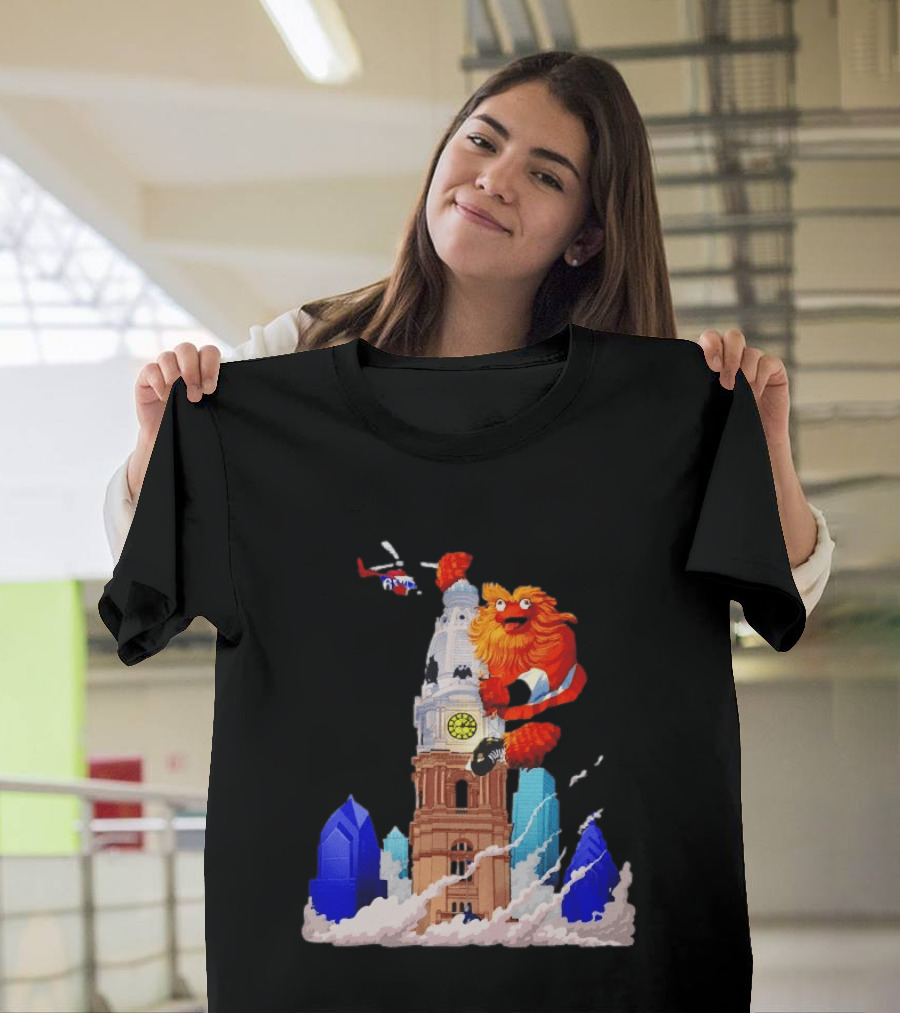Philadelphia Flyers Gritty William Penn Statue City Hall Adventure T-Shirt