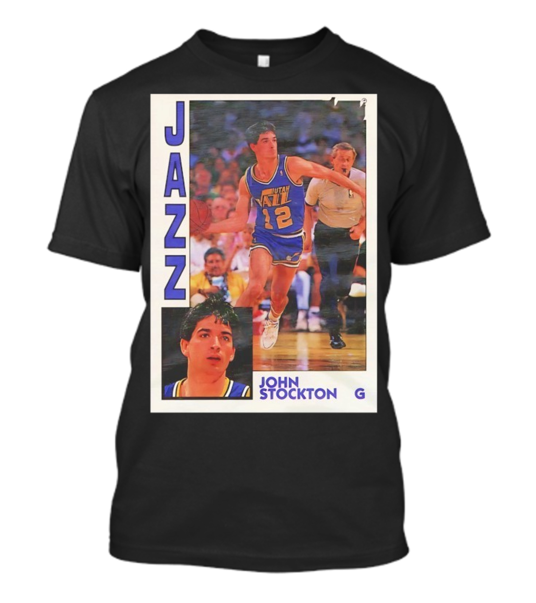 John Stockton Utah Jazz 1992 Basketball Card Vintage NBA Memorabilia T-Shirt