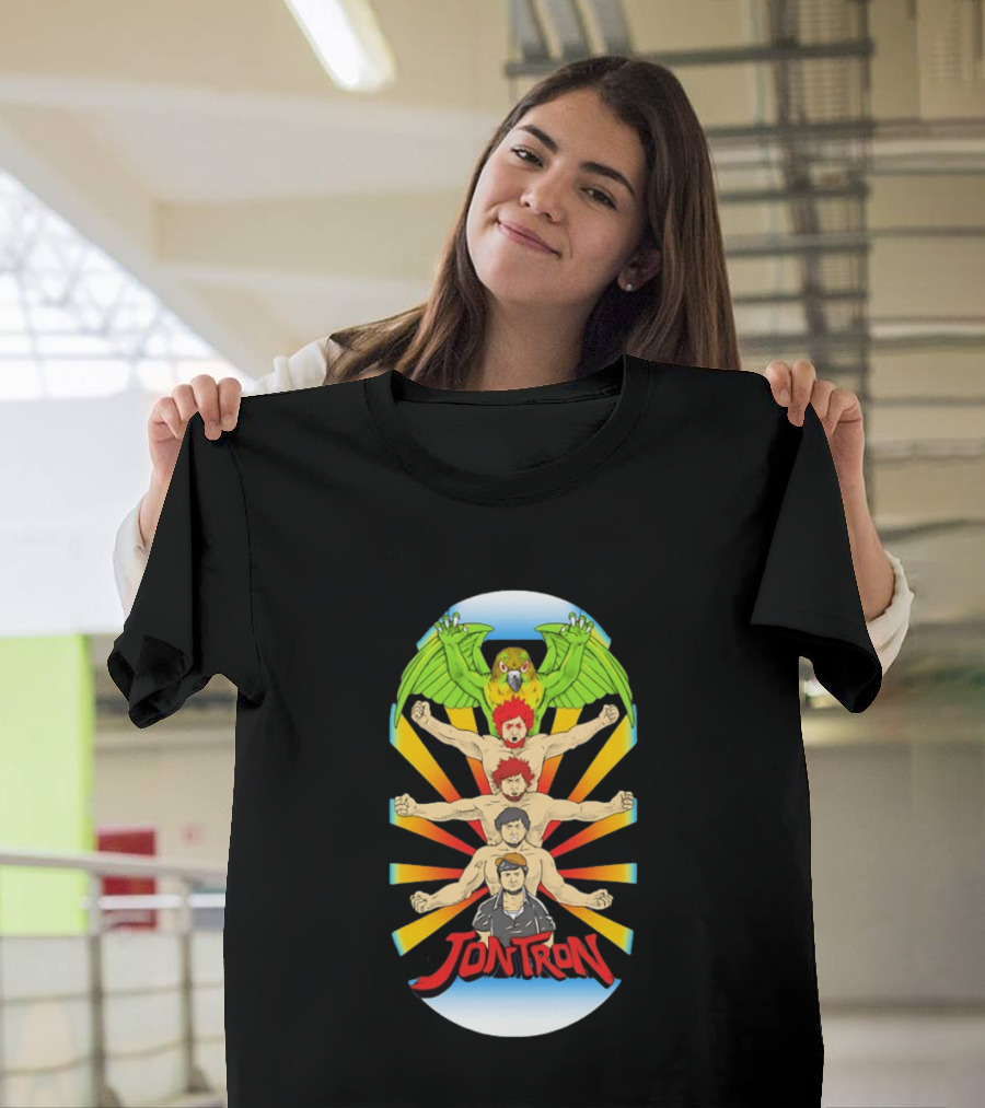 JonTron Characters Cartoon With Green Parrot T-Shirt